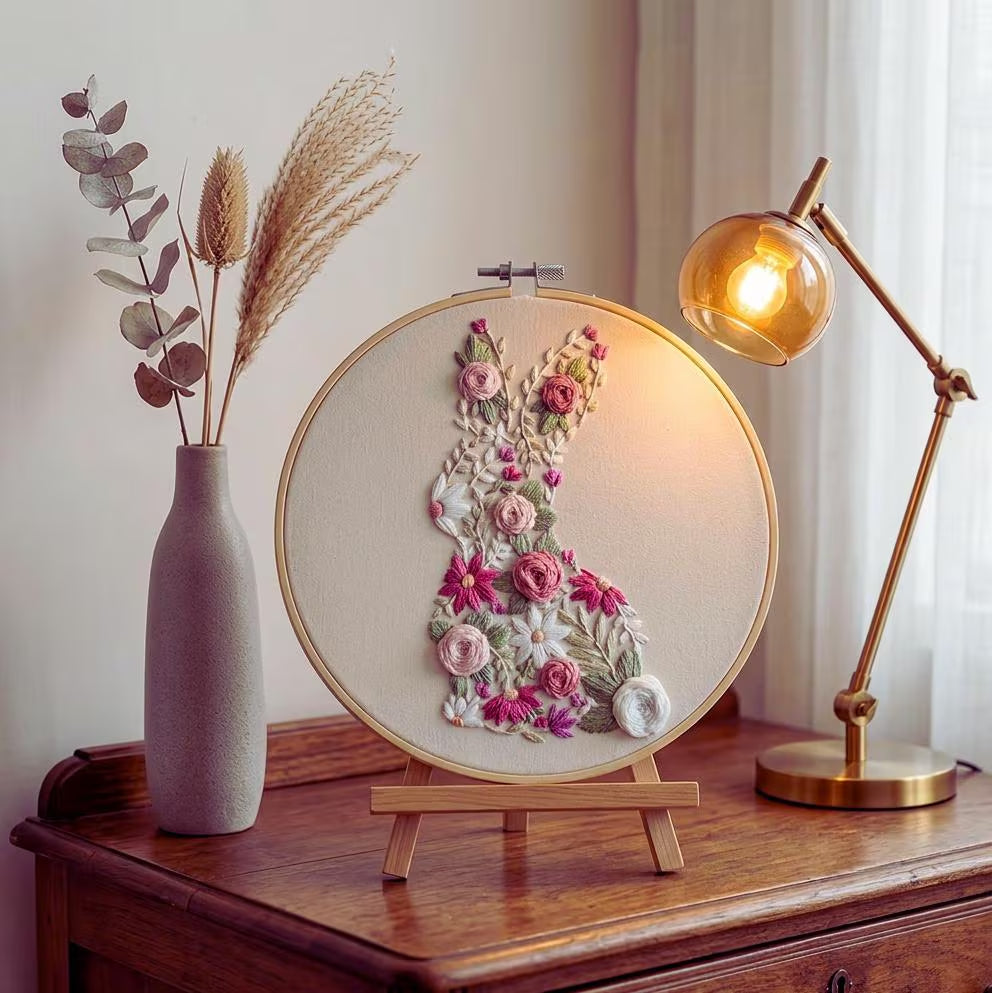 Floral Bunny Embroidery Kit