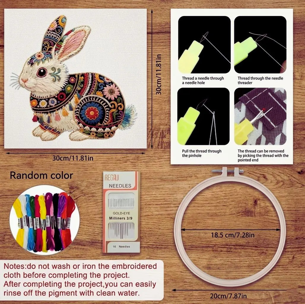 Boho Bunny Embroidery Kit