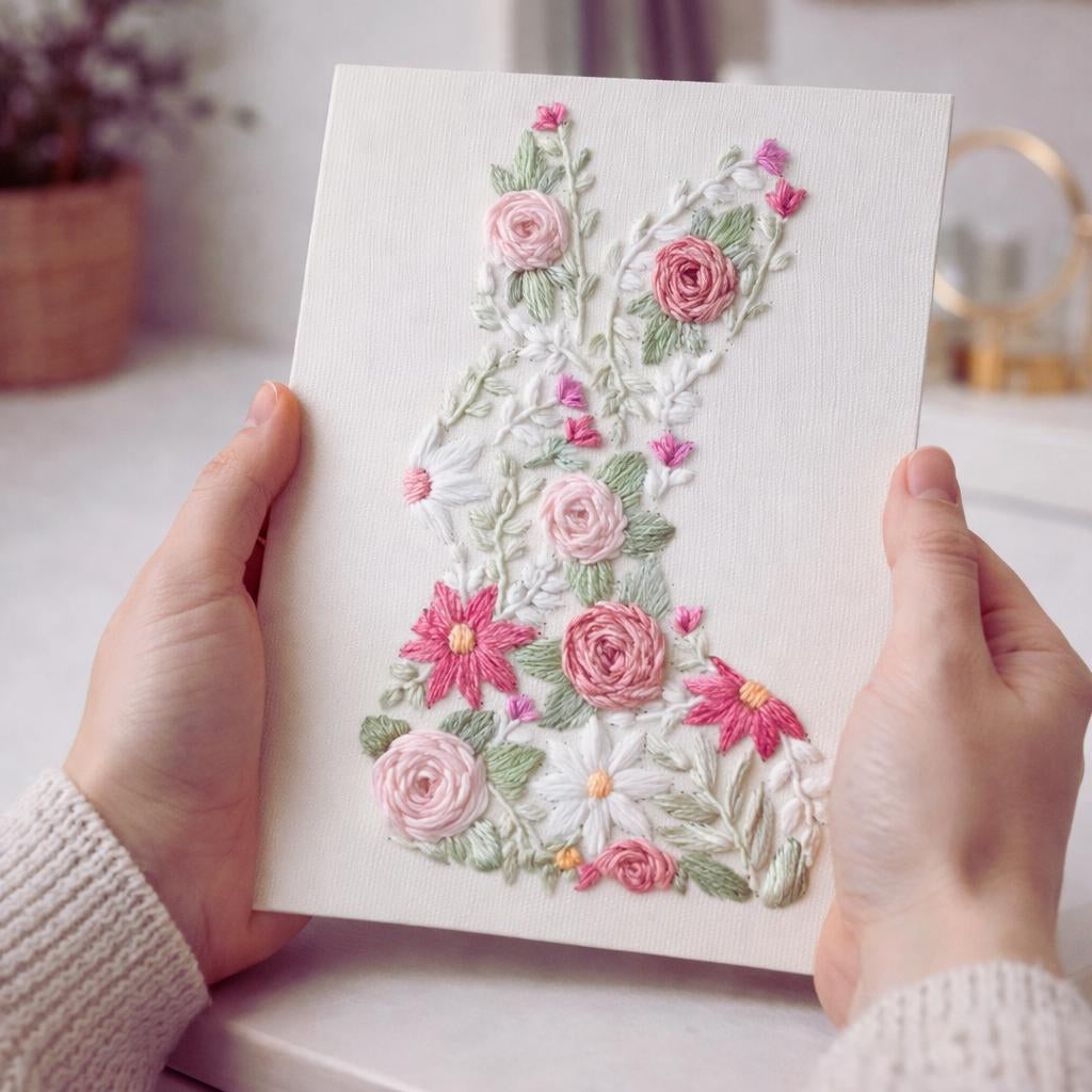 Floral Bunny Embroidery Kit