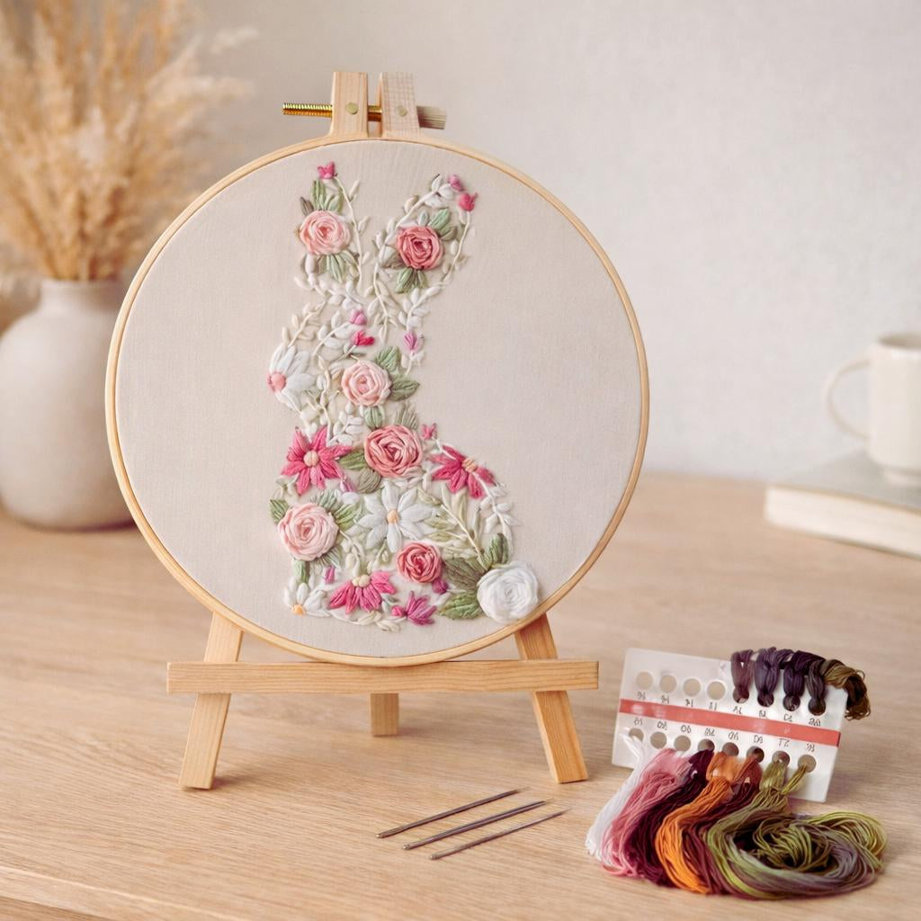 Floral Bunny Embroidery Kit