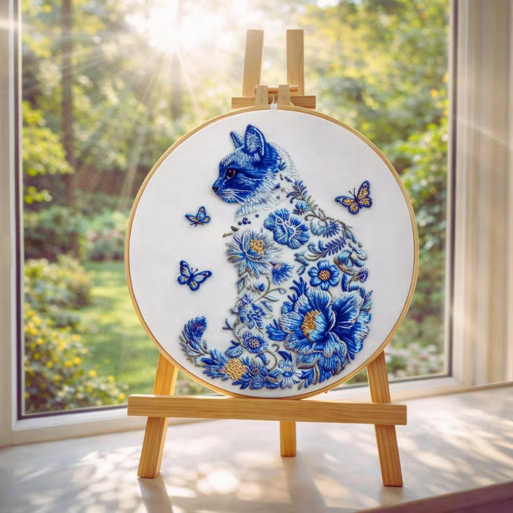 Cat Embroidery Kit