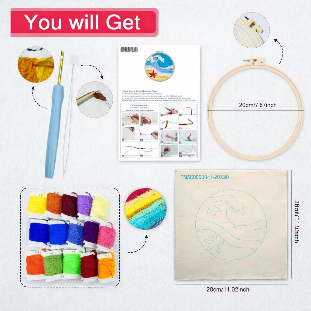 Ocean Wave Punch Needle Kit