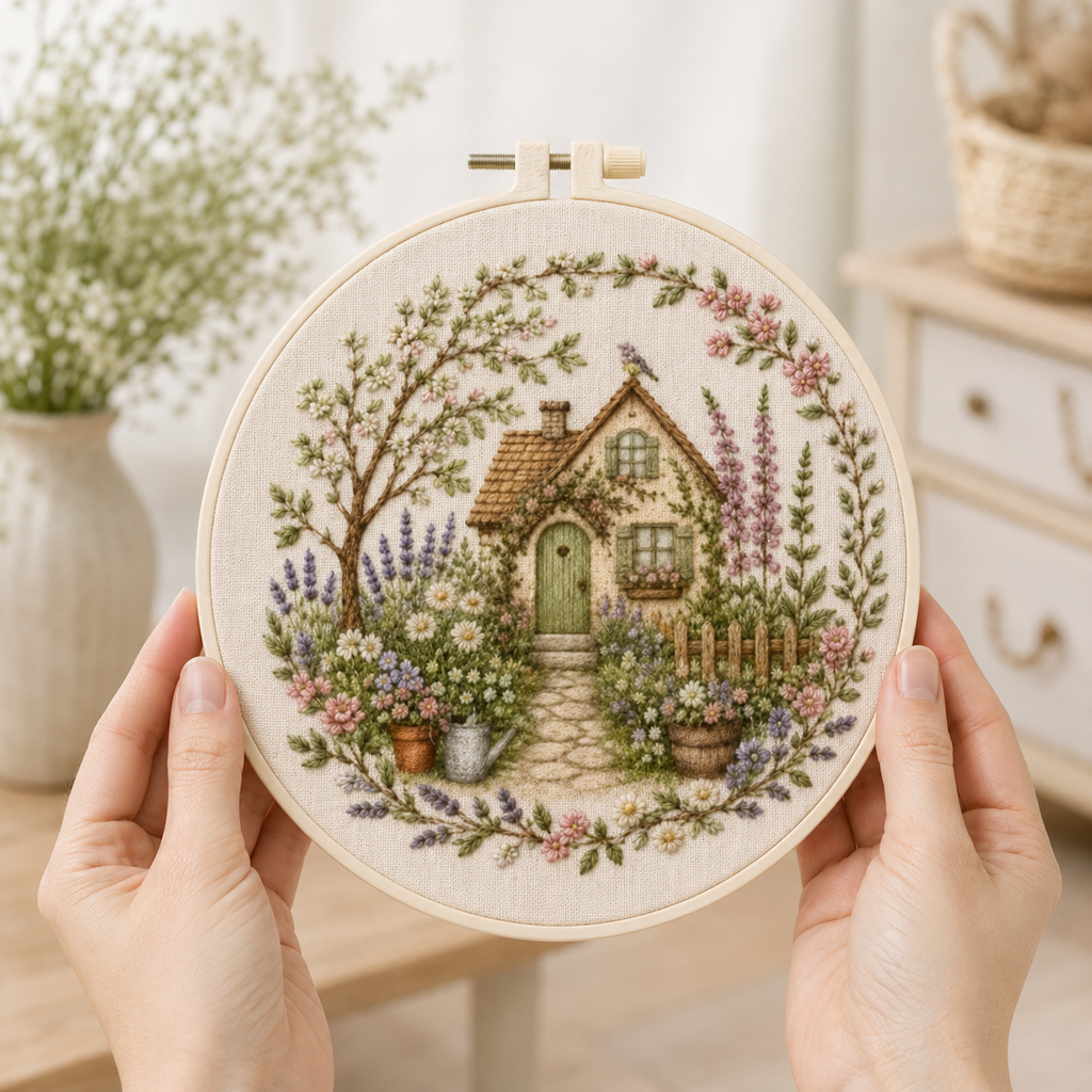 Cottage Garden House Embroidery Kit