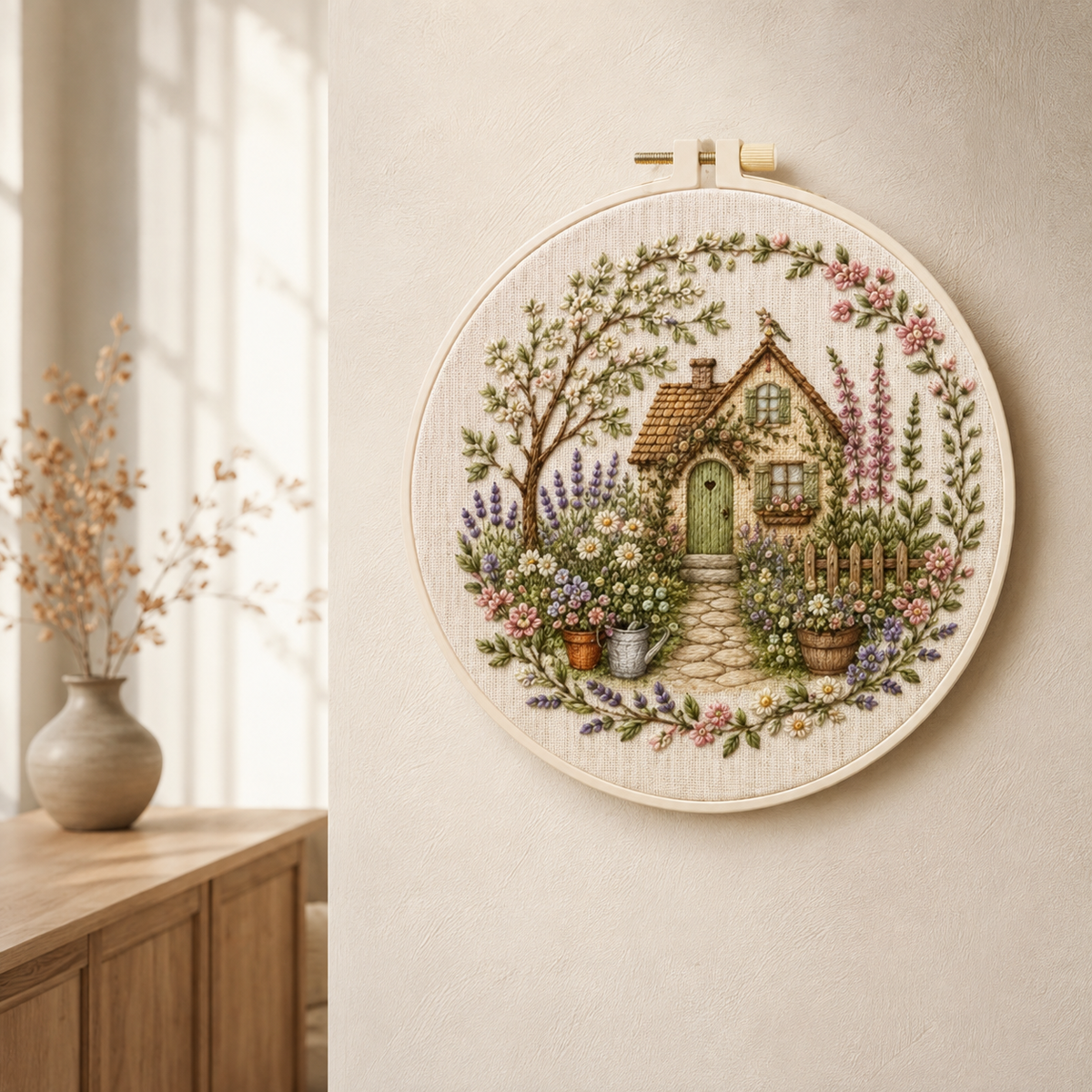Cottage Garden House Embroidery Kit