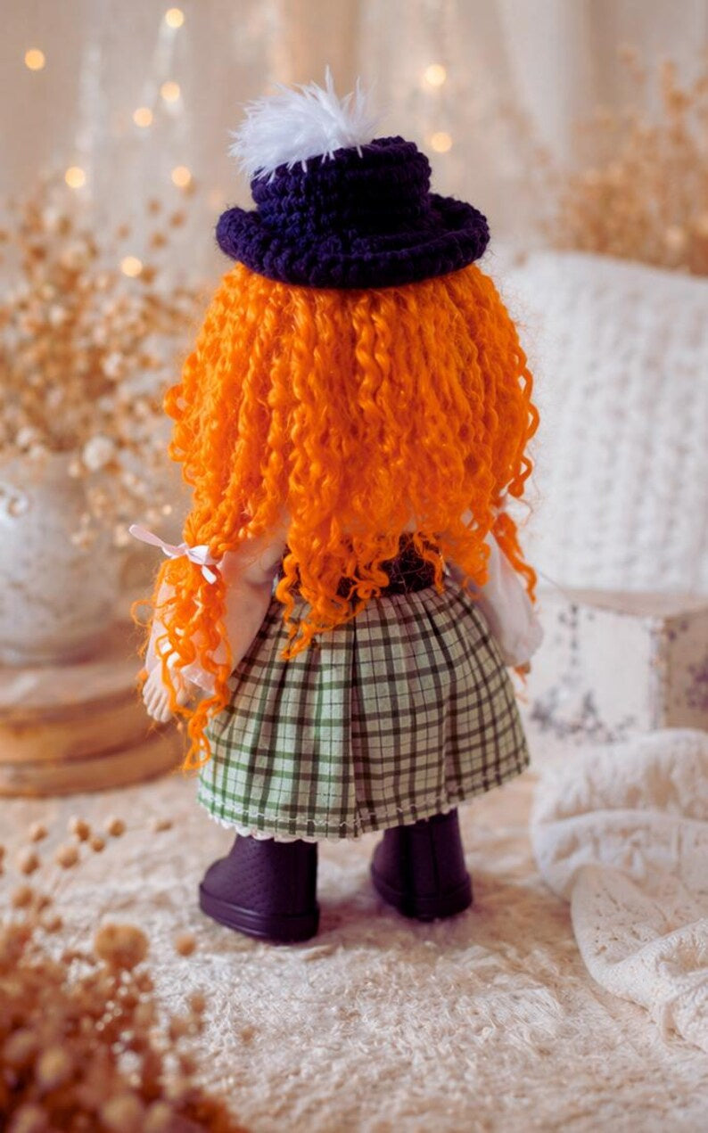 Curly-Haired Cloth Art Doll