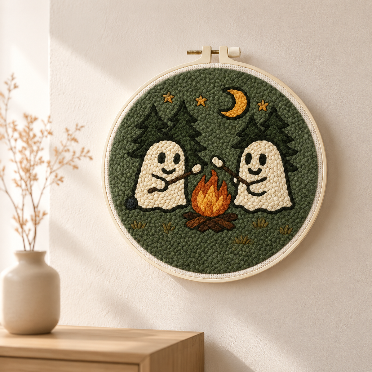 Spooky Campfire Ghosts Punch Needle Kit