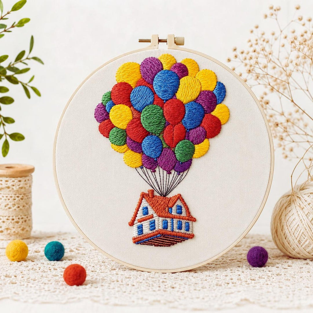 Hot Air Balloon Embroidery Kit