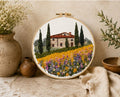 Tuscan farmhouse embroidery kit finished piece