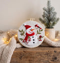 Snowman Embroidery Kit for Beginners, Christmas Needlework Set, Winter Holiday DIY Embroidery Hoop A