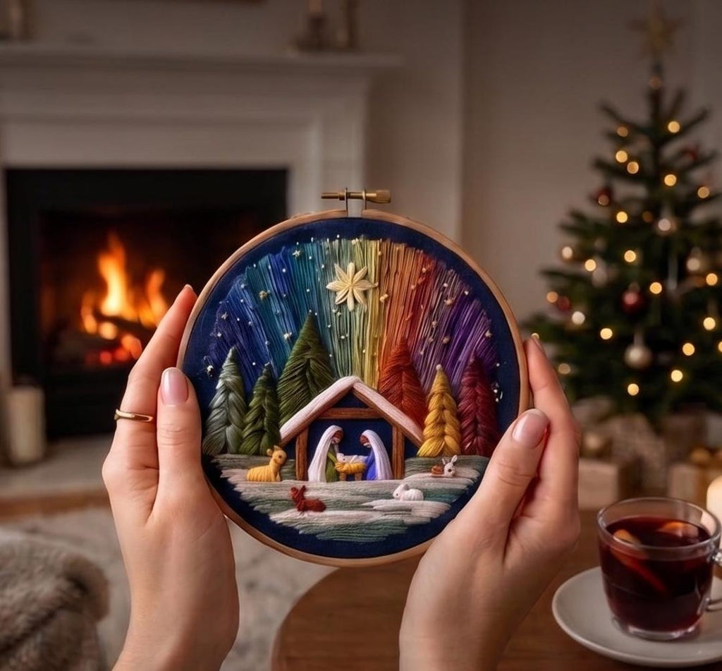 Nativity Embroidery Kit – DIY Christmas Nativity Scene, Christian Needlework Kit, Beginner Embroider