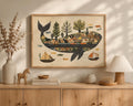 Whale Cross Stitch Kit for Beginners, Coastal Counted Cross Stitch Kit, Ocean Needlework Pattern, Na