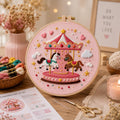 Carousel embroidery kit finished hoop art