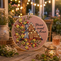 Home sweet home cottage embroidery hoop art