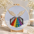 Rainbow bridge pet memorial embroidery hoop