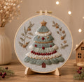 DIY Christmas Tree Embroidery Kit, Beginner Needlepoint Kit, Holiday Embroidery Pattern, Winter Wall