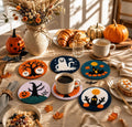 Halloween Punch Needle Kit, Ghost & Haunted House Coasters, DIY Embroidery Craft
