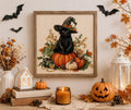 Black Cat Cross Stitch Kit, Halloween Embroidery Kit, Stamped Cross Stitch, Pumpkin DIY Craft, Eco C