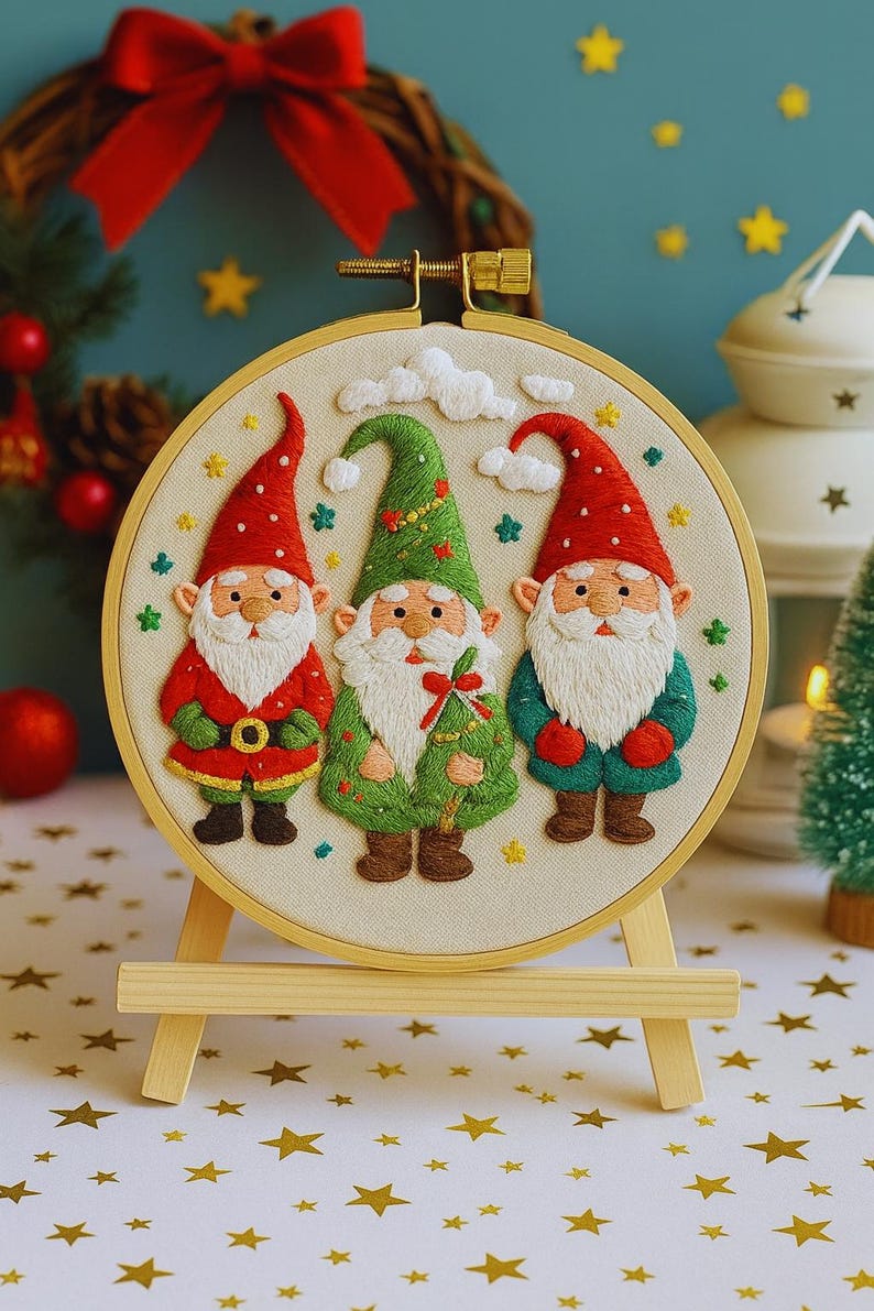 Santa Claus embroidery kit finished piece
