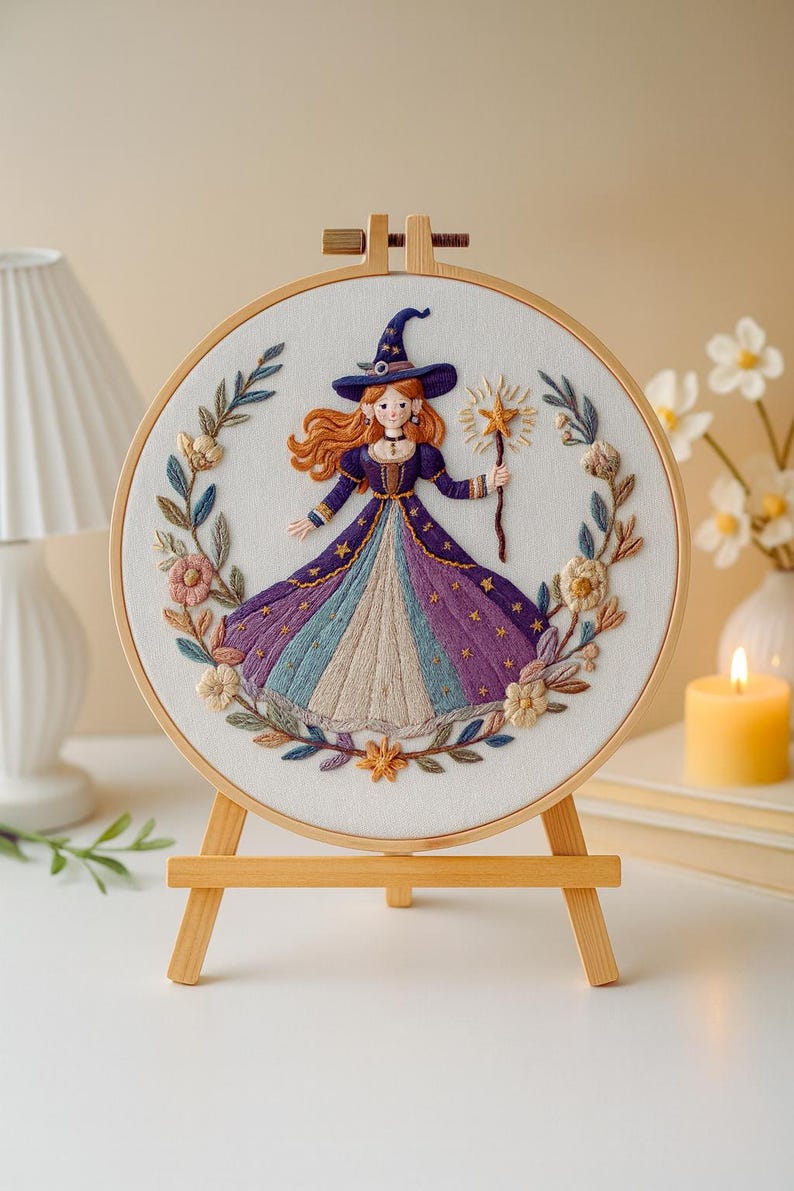 Witch embroidery kit contents