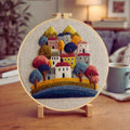 House and tree embroidery kit finished piece