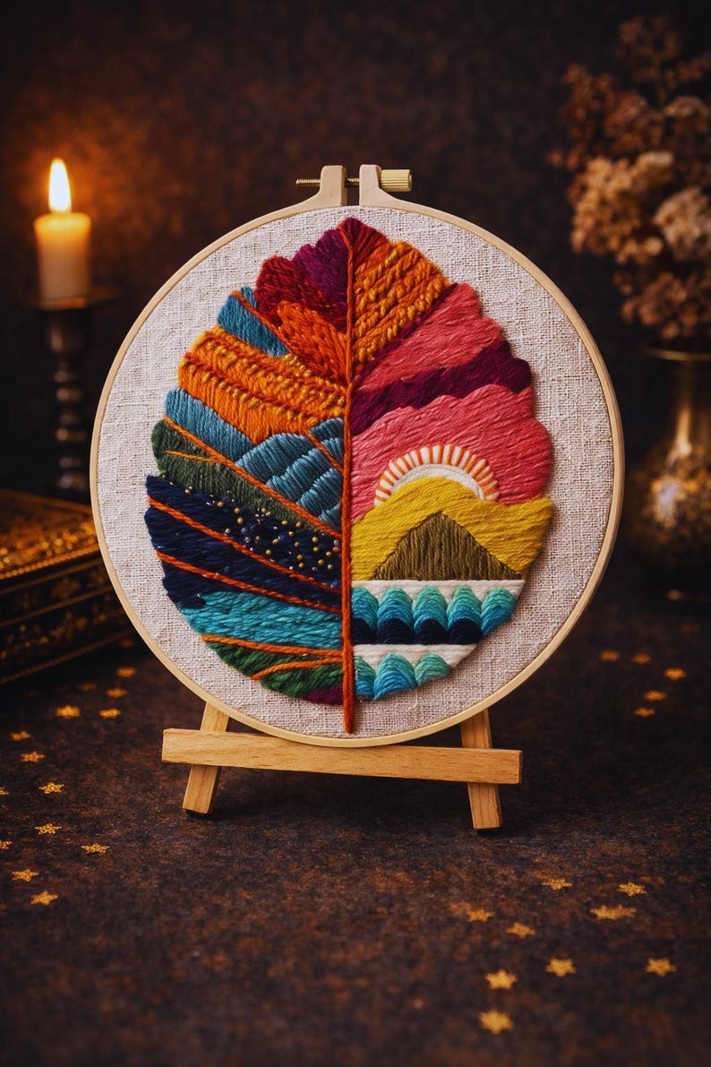 Botanical Leaf Embroidery Kit