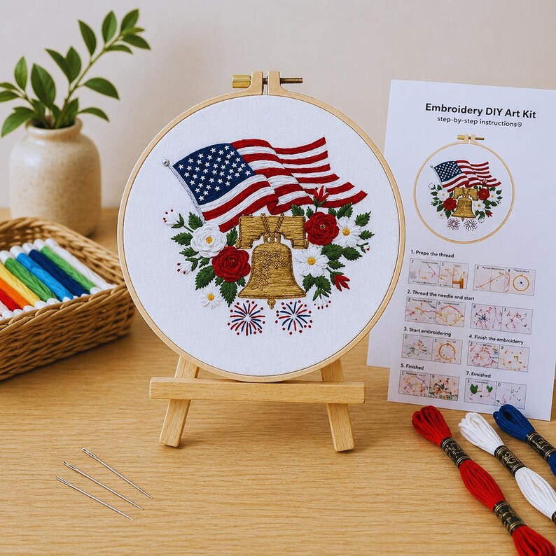 4th of July Eagle Embroidery Kit
