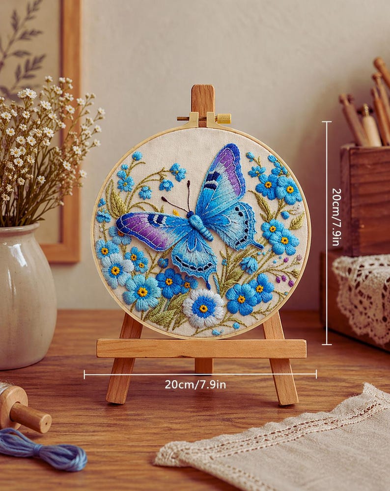 Butterfly embroidery kit styled display