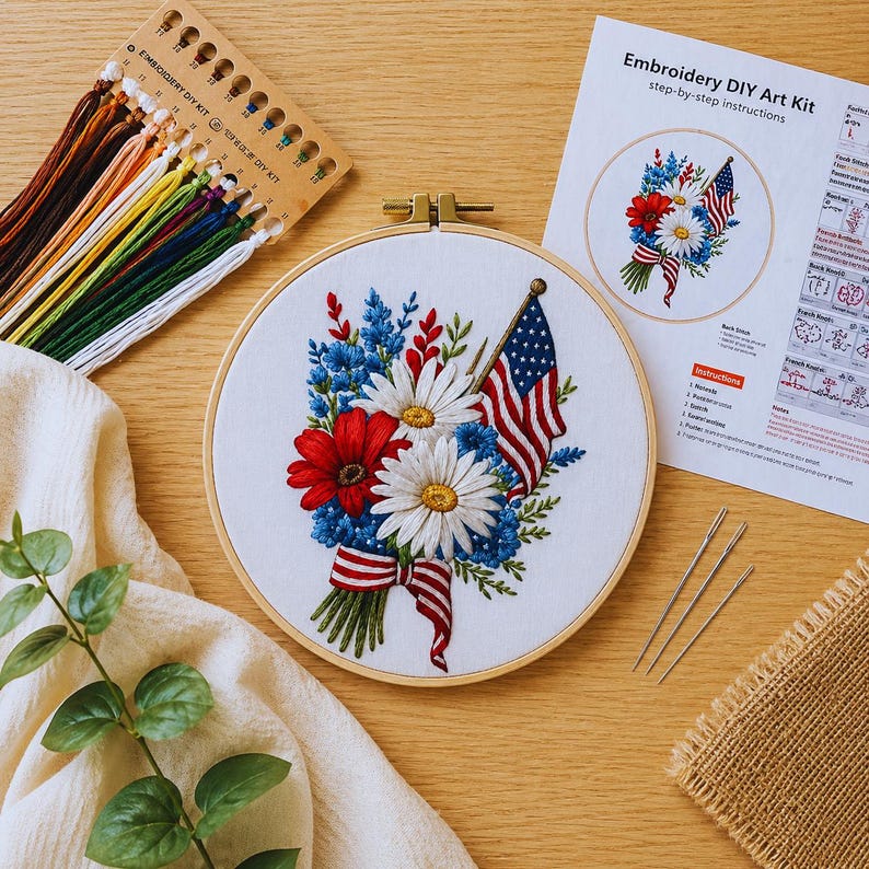 4th of July Eagle Embroidery Kit