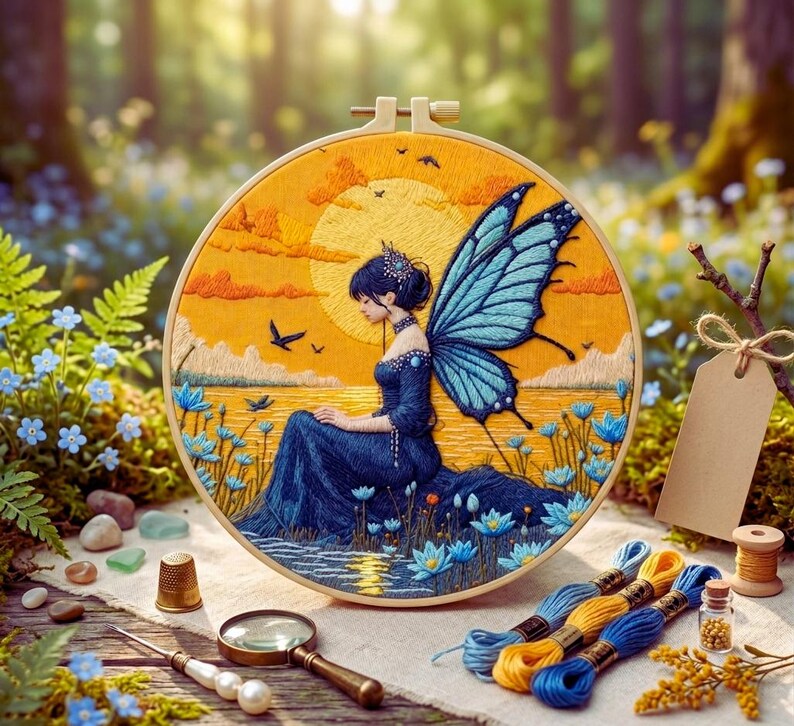 Butterfly Fairy embroidery kit pattern detail