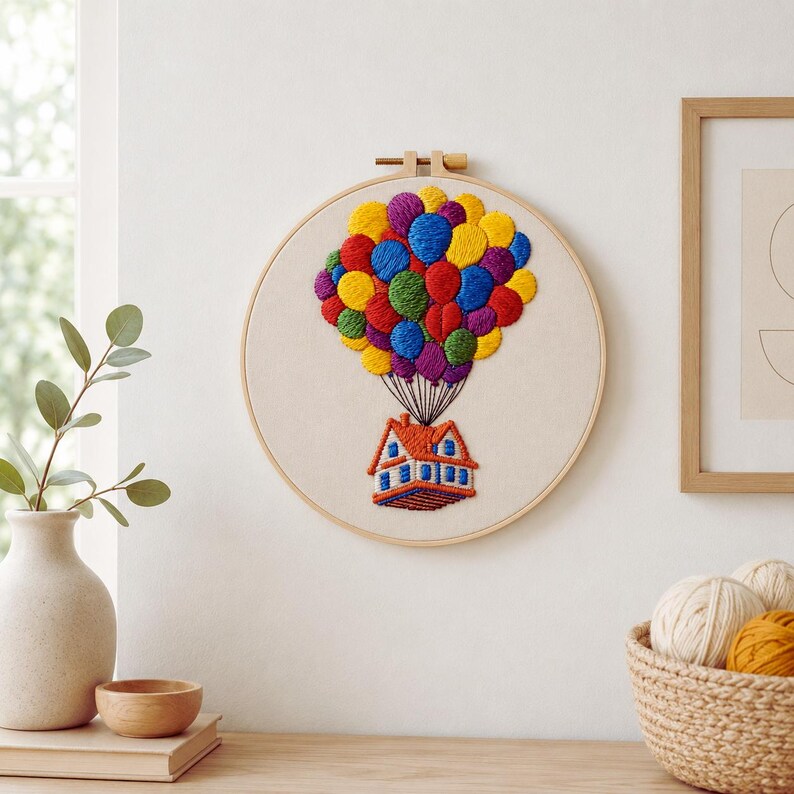 Hot Air Balloon Embroidery Kit