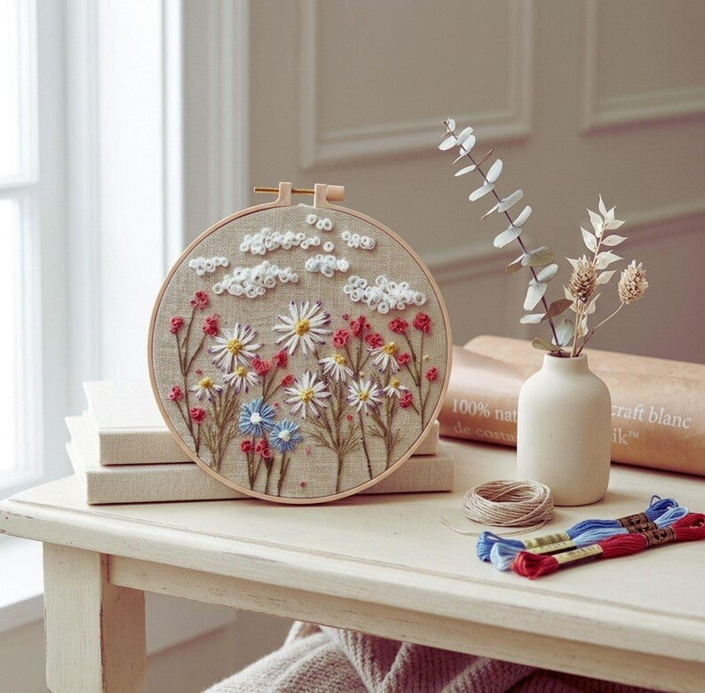 3D daisy embroidery kit contents