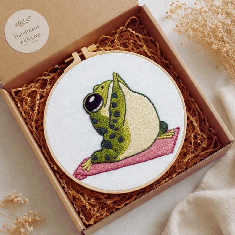 Kawaii Frog Embroidery Kit