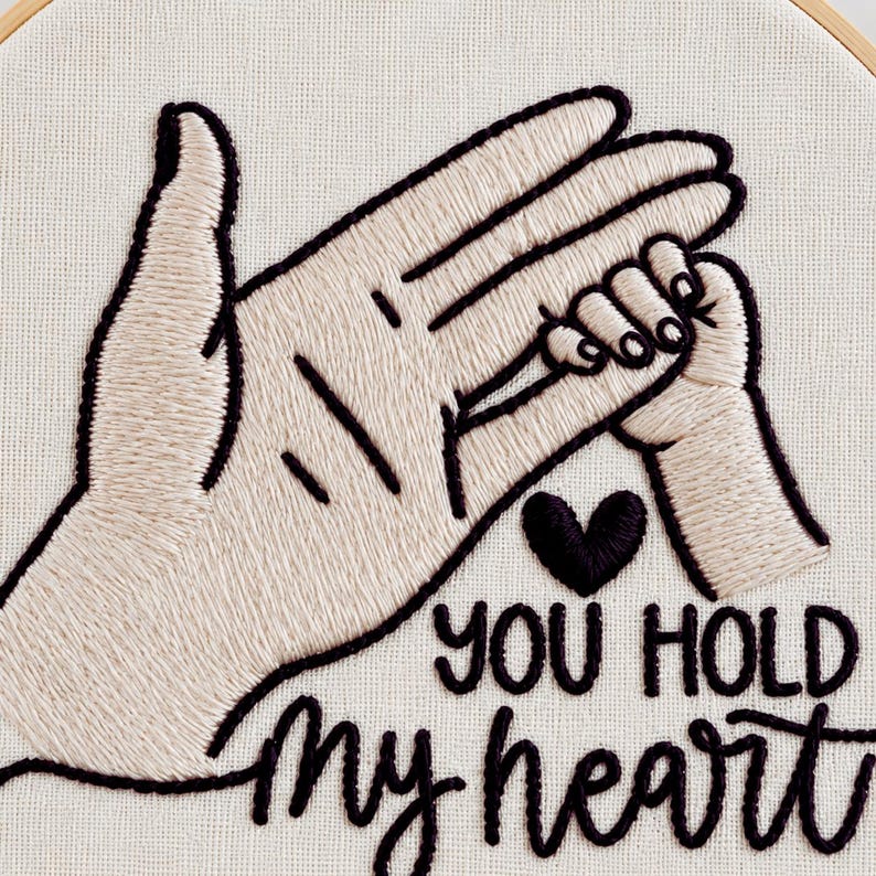 Embroidery kit supplies and hoop