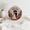 Wedding embroidery kit hoop art with bride and groom