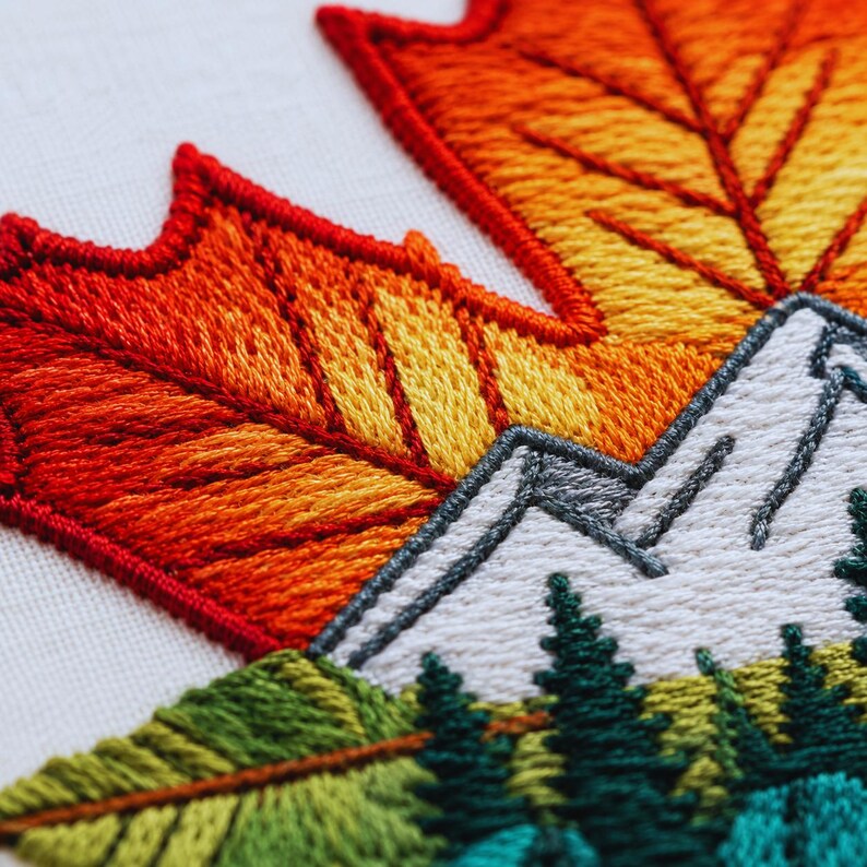 Maple Leaf Mountain Embroidery Kit