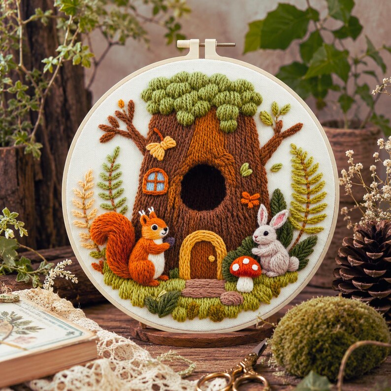 Woodland Animal Embroidery Kit