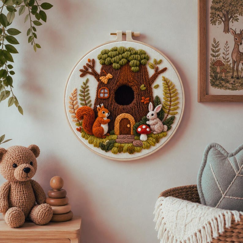 Woodland Animal Embroidery Kit
