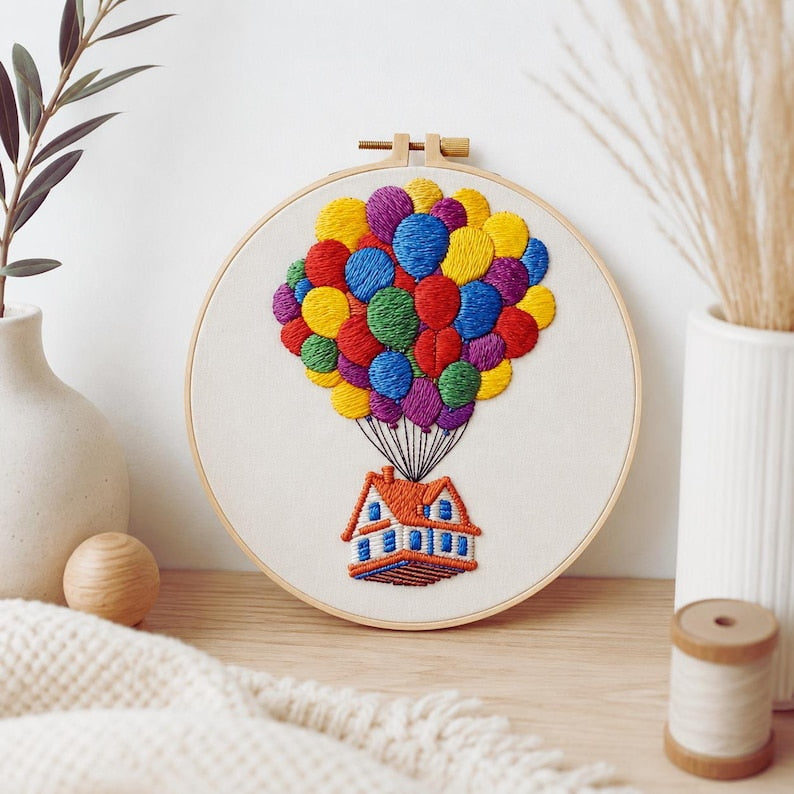 Hot Air Balloon Embroidery Kit