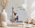 Cozy autumn girl embroidery hoop art