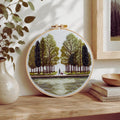 Forest tree landscape embroidery kit finished piece