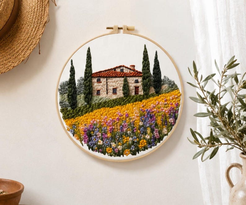 Tuscan farmhouse embroidery kit contents