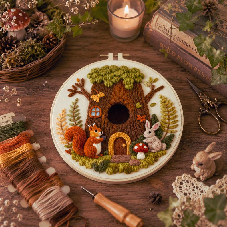 Woodland Animal Embroidery Kit