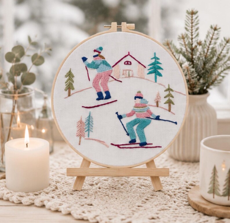 Ski embroidery pattern detail