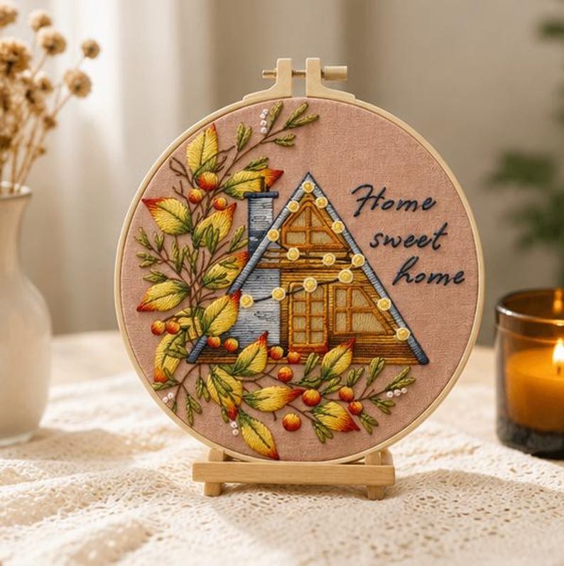 Home sweet home embroidery kit materials