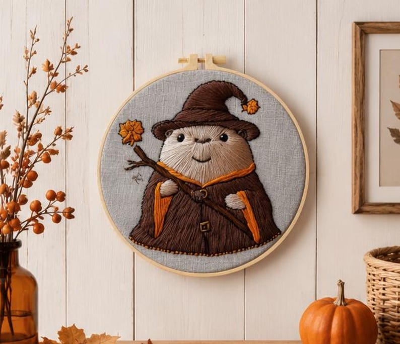 Wizard embroidery kit styled decor