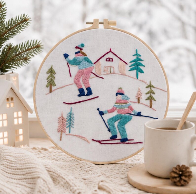 Ski embroidery kit contents