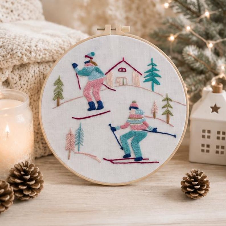 Ski embroidery kit thread colors