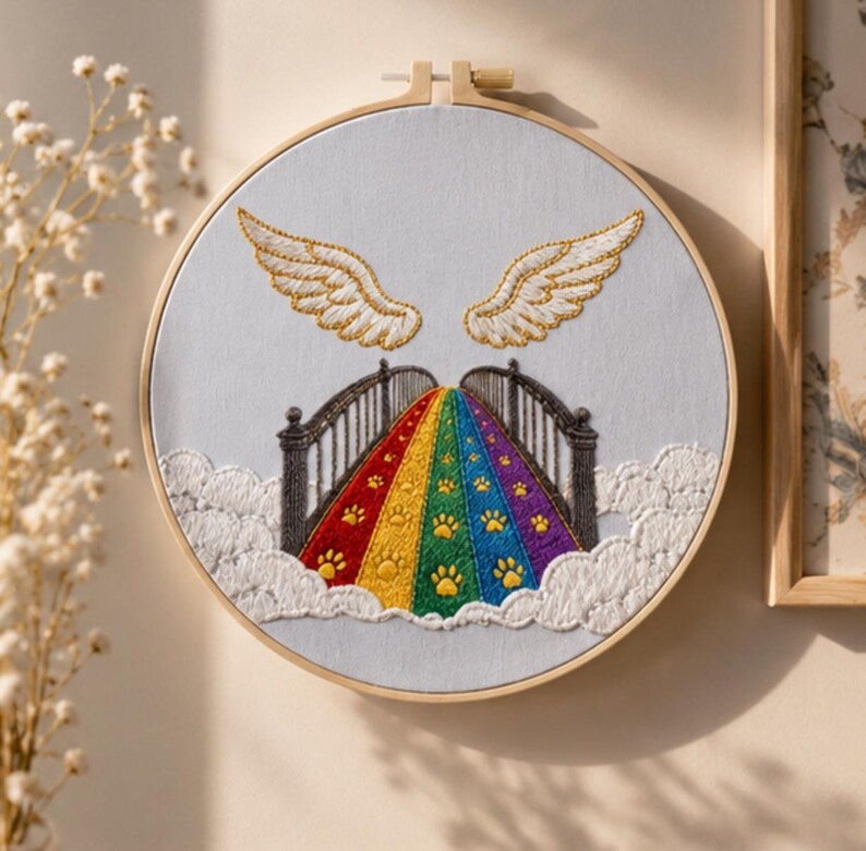 Rainbow bridge embroidery kit materials