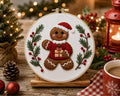 Gingerbread christmas embroidery kit finished design