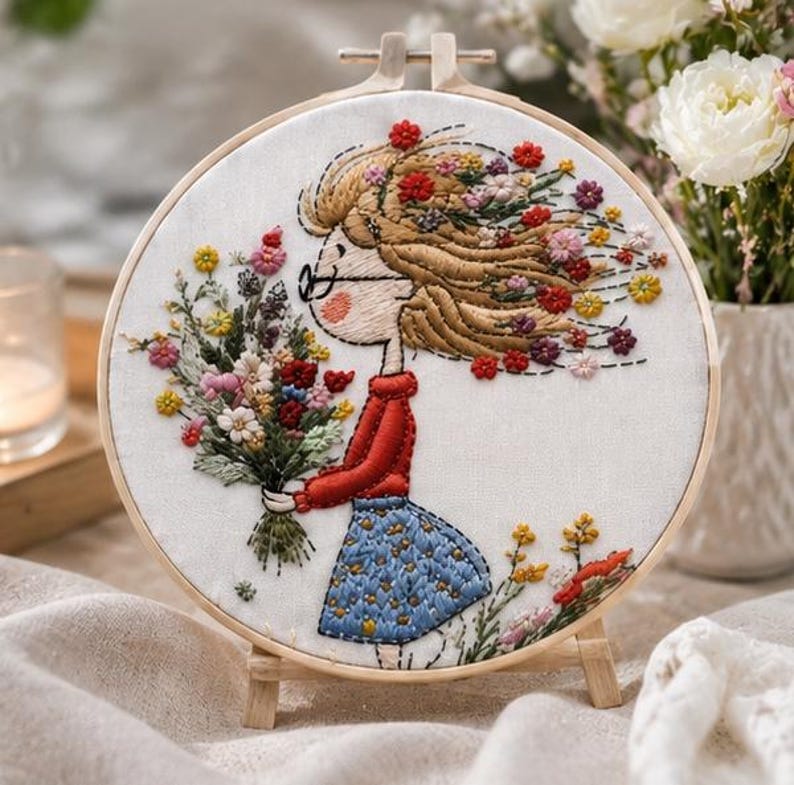 Wildflower Girl Embroidery Kit